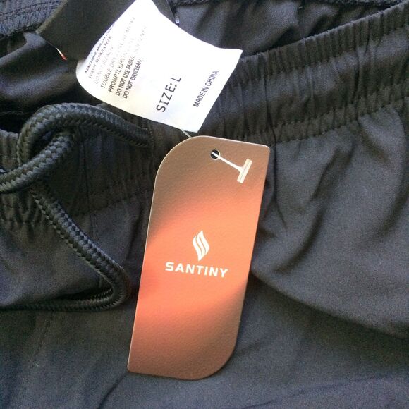 NEW Santiny Women’s Lightweight Cargo Shorts Black Large Zipper Pockets Bermuda - Picture 5 of 5